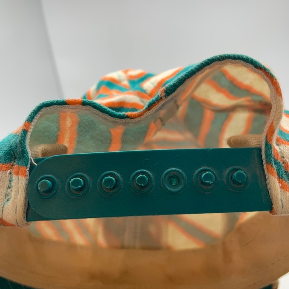 VTG 90s Zubaz Miami Dolphins Retro Logo Zebra Pattern Snapback Hat Autographed - Picture 11 of 16